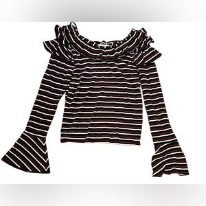 Love Riche Striped Red and Black Top